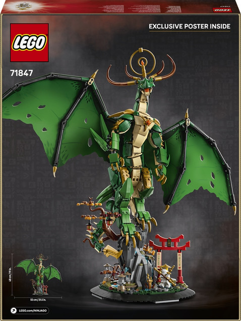 LEGO NINJAGO 71847 Smok Strażniczy – Kolekcjonerski Model Mistrza Wu