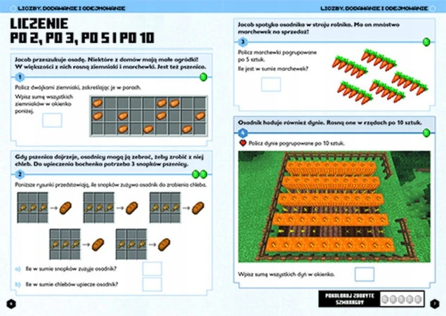 Minecraft Matematyka Megazadania 8+ przykładowe strony
