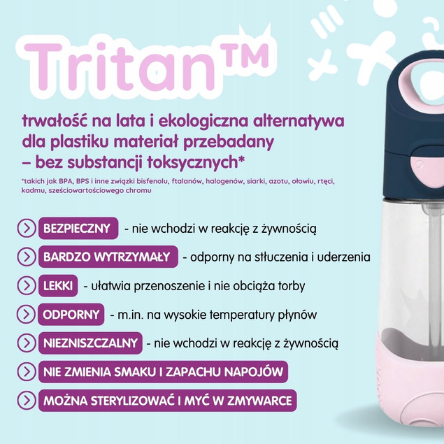 b.box Zestaw: Bidon ze Słomką 450ml + Butelka Termiczna 690ml