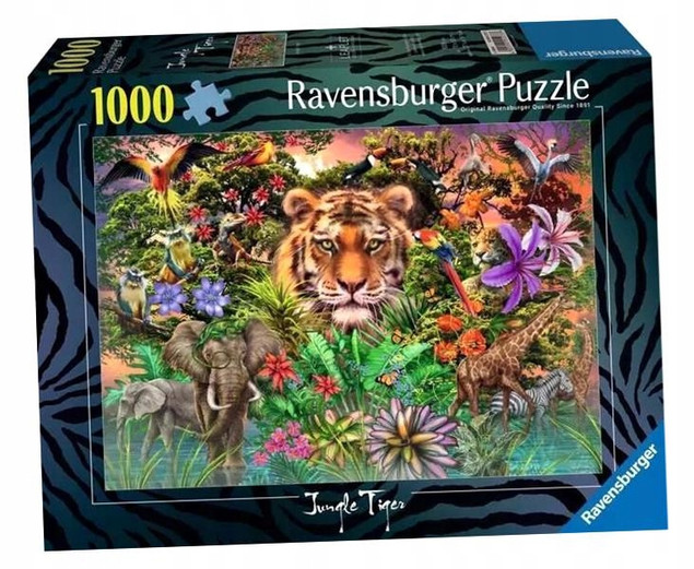 Puzzle Ravensburger 1000 Tygrys w ogrodzie