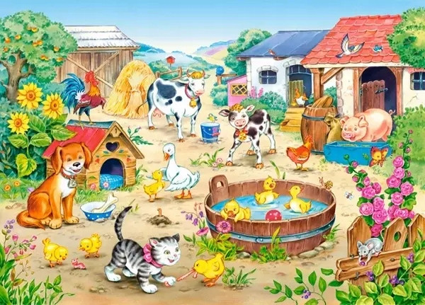 Puzzle 60 Układanka Farma ZWIERZĘTA Wieś Pies Kot 5+ Castorland