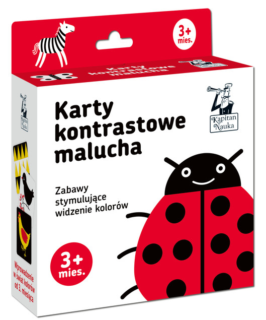 Karty kontrastowe malucha 10 szt. 13 × 13 cm – Kapitan Nauka