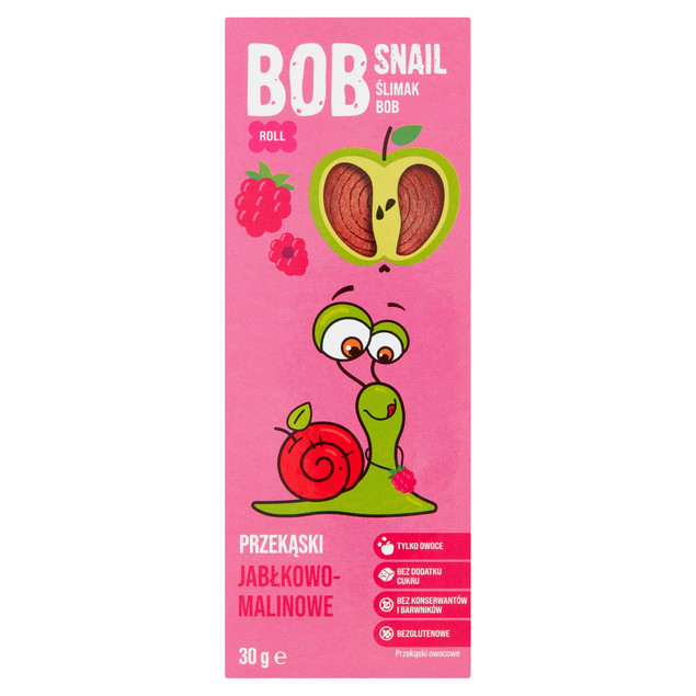 ŚLIMAK BOB SNAIL PRZEKĄSKA bez cukru glutenu 30G MIX SMAKÓW x 6szt 0,24KG