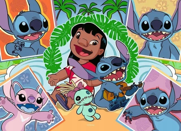 Puzzle Ravensburger 400 elementów Disney Stitch 4x100 dla dzieci