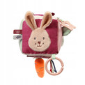 Babyono Kostka Sensoryczna Pluszowa Rabbit Karo z Gryzakiem dla Niemowląt