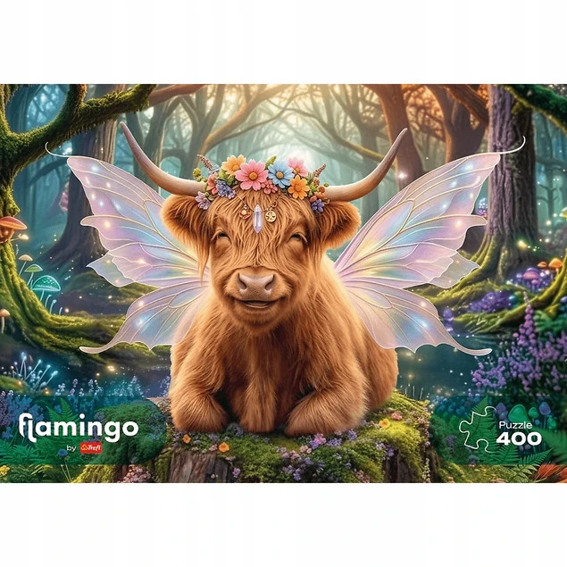 Trefl Puzzle 400 el. Flamingo, Leśna opiekunka snów - opakowanie
