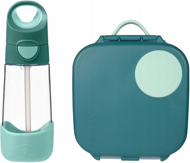 B.Box Zestaw Bidon Tritanowy 450ml i Mini Lunchbox 1L Emerald Forest