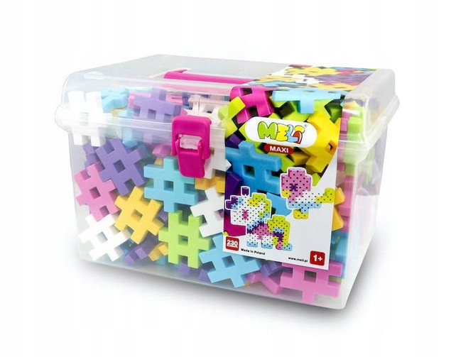 Klocki Konstrukcyjne Meli Maxi Pink Travel Box 230 el.