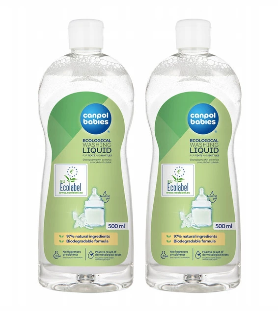 CANPOL Płyn HIPOALERGICZNY Do Mycia Butelek i Smoczków 500ml x2