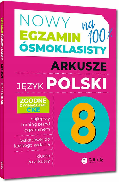 Egzamin Ósmoklasisty 2026 JĘZYK POLSKI Repetytorium + ARKUSZE 8 Klasa GREG