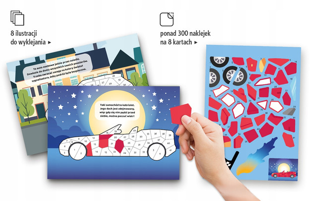 Wyklejanki Samochody 8 ilustracji i ponad 300 naklejek