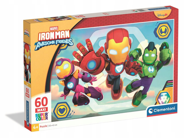 Puzzle Maxi 60el. Super Kolor Iron Man And His Awesome Friends Clementoni