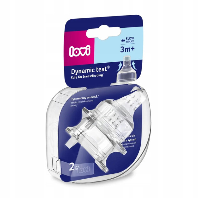 LOVI Smoczek Do Butelki SUPERVENT 3m+ Wolny 2szt.