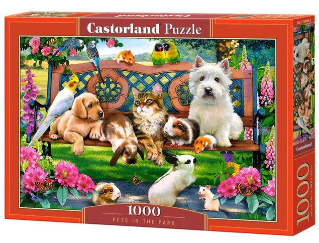 PUZZLE ZWIERZĘTA DOMOWE KWIATY 9+ 1000 EL CASTOR