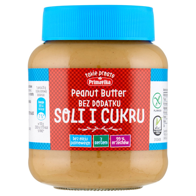 Pasta orzechowa bez dodatku soli i cukru 350 g Primavika krem