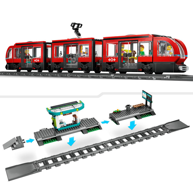 LEGO City 60423 Tramwaj Miejski ze Stacją – Zestaw dla Dzieci 7+
