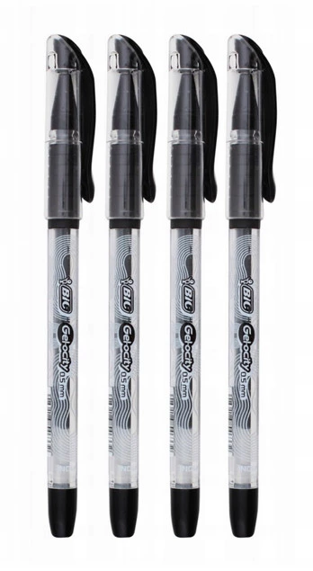 4x Długopis Żelowy 0.5 mm Czarny Gel-Ocity Stic Bic