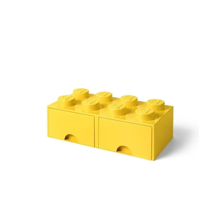 LEGO Brick Drawer 8 Pojemnik Klocek z Szufladami Żółty