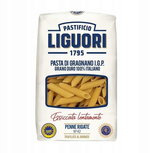 LIGUORI MAKARON WŁOSKI Z SEMOLINY RURKI PENNE RIGATE 500G