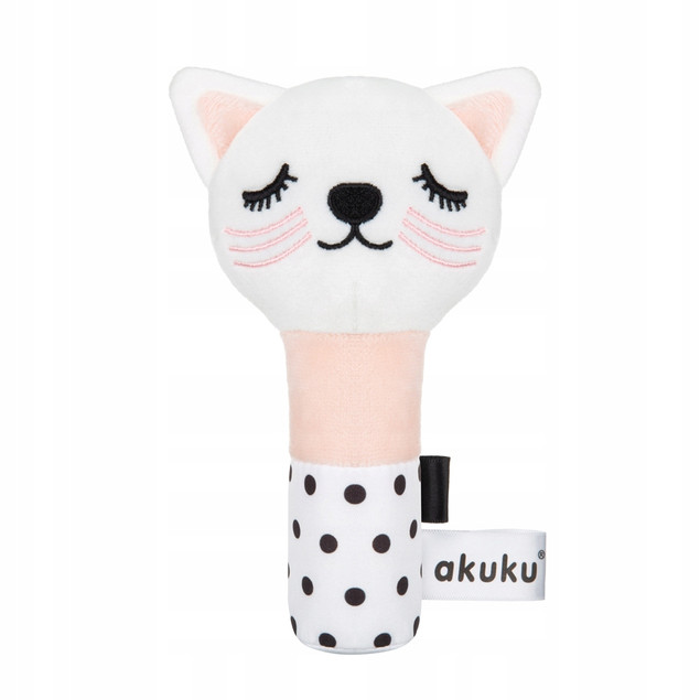 Akuku Grzechotka Sensoryczna Zabawka Piszczek Kotek Szeleścik