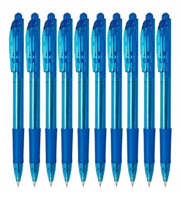 Długopis Automat Pentel Bk 417 WOW Niebieski ZESTAW 10 Sztuk