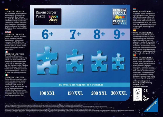 Puzzle Ravensburger 100 elementów Jednorożce w świetle księżyca
