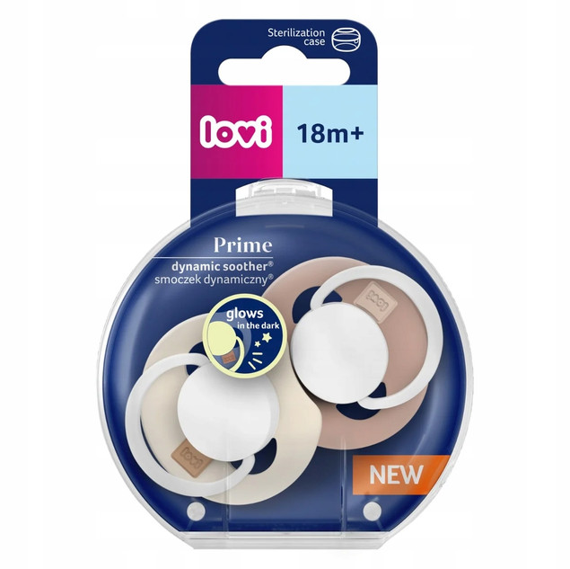 Smoczek dynamiczny Lovi 18m+ 2 szt. z etui