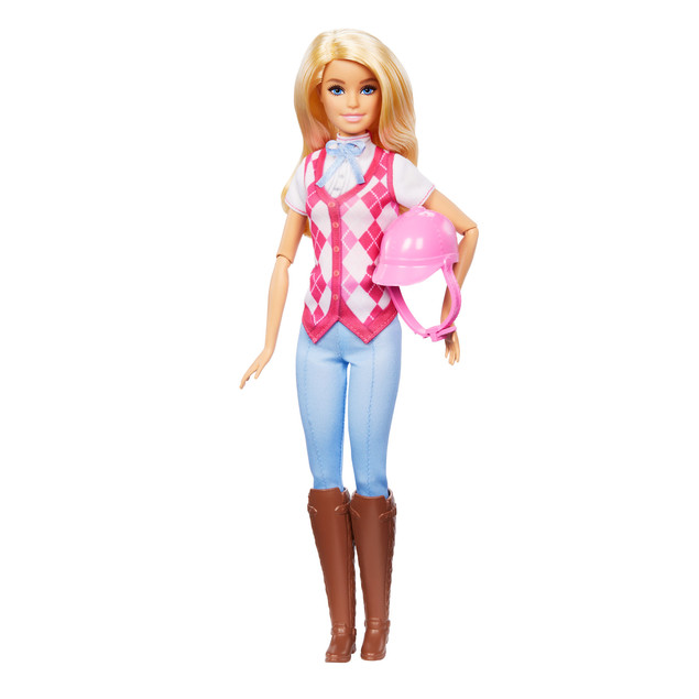 BARBIE Malibu DŻOKEJKA w Stroju Jeździeckim z Hełmem
