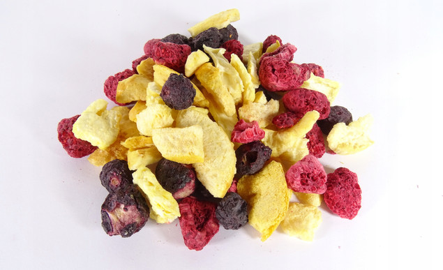 Liofilizowane Owoce w Kawałkach Borówka Morela Ananas Malina 20g Otolandia