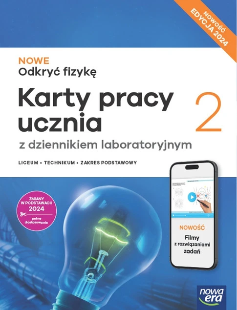 Nowe odkryć fizykę 2 karty pracy ucznia zakres podstawowy Braun Marcin, Śliwa Weronika, Piotrowski Bartłomiej okładka