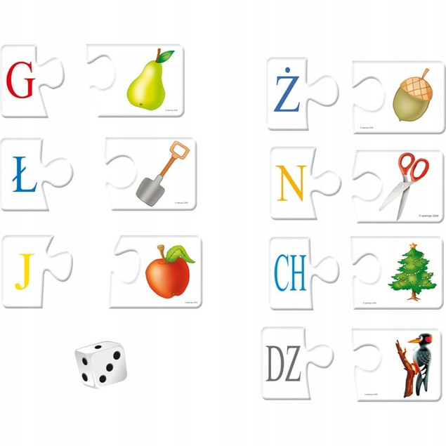 Gra Edukacyjna Adamigo Poznaję Literki Alfabet Puzzle dla Dzieci 4+