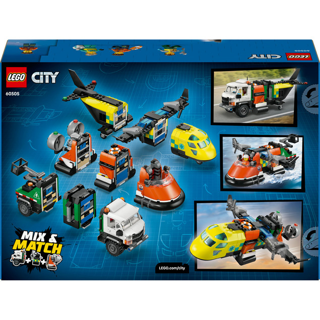 LEGO City 60505 Zestaw Ratunkowy 3w1: Samolot, Ciężarówka, Poduszkowiec