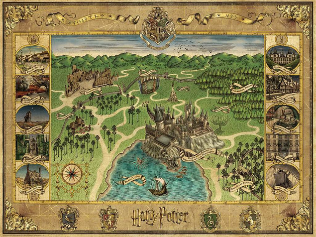Ravensburger Puzzle 120007203 Harry Potter: mapa Hogwartu 1500 elementów