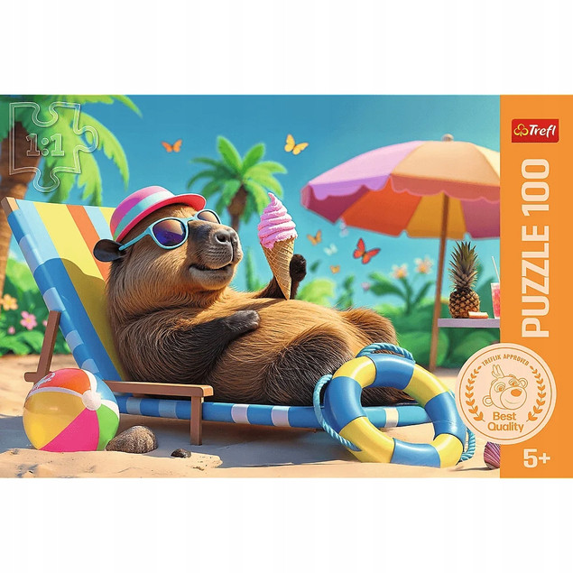 Puzzle Trefl 100 el. Relaks w Stylu Kapibary 2D dla Dzieci