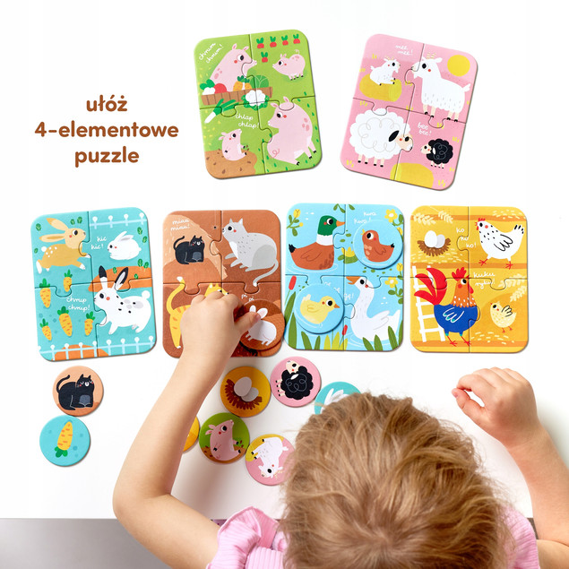 CzuCzu Puzzle Zwierzęta małe i duże 2+ | 6 Układanek
