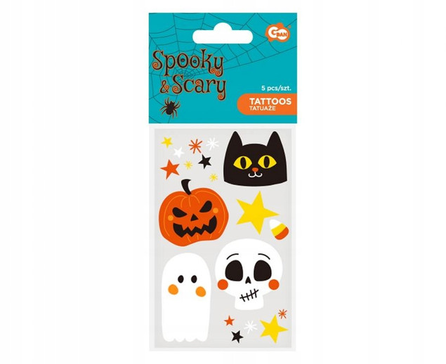 Tatuaże zmywalne Dynie, Pająki, Duchy - Halloween, Godan