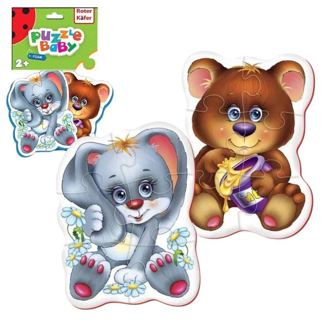 Puzzle Baby piankowe - Miś i królik dla dzieci_1