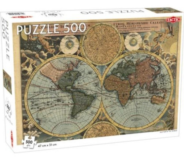 Tactic Puzzle 500 Stara Mapa Świata Fińskie 47x31cm dla 8+