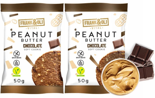 FRANK&OLI Ciastko Miękkie PASTA ORZECHOWA CZEKOLADA 50g x2