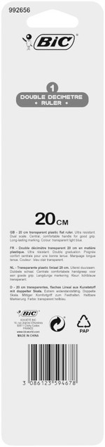 Linijka 20cm Double Ruler 1szt BIC