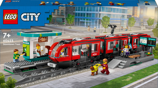 LEGO City 60423 Tramwaj Miejski ze Stacją – Zestaw dla Dzieci 7+