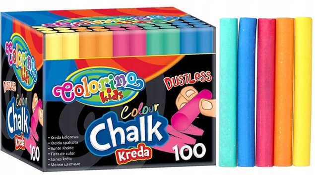 Kreda Kolorowa Bezpyłowa 100 Sztuk Colorino 33169
