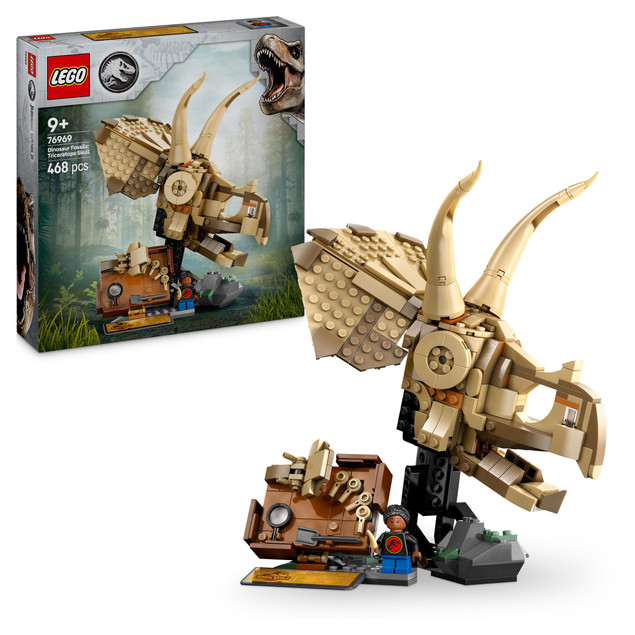 LEGO Jurassic World 76969 Skamieniałości Dinozaurów: Czaszka Triceratopsa – Zestaw Kolekcjonerski