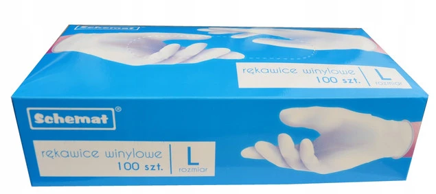 Rękawiczki jednorazowe winylowe Schemat r. L 100 szt.