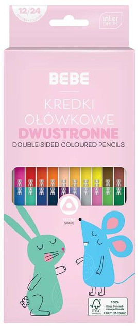 Kredki ołówkowe dwustronne BB Kids 12/24 kol.