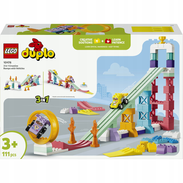LEGO DUPLO 10478 Kreatywne Rampy 3w1 z Samochodzikami