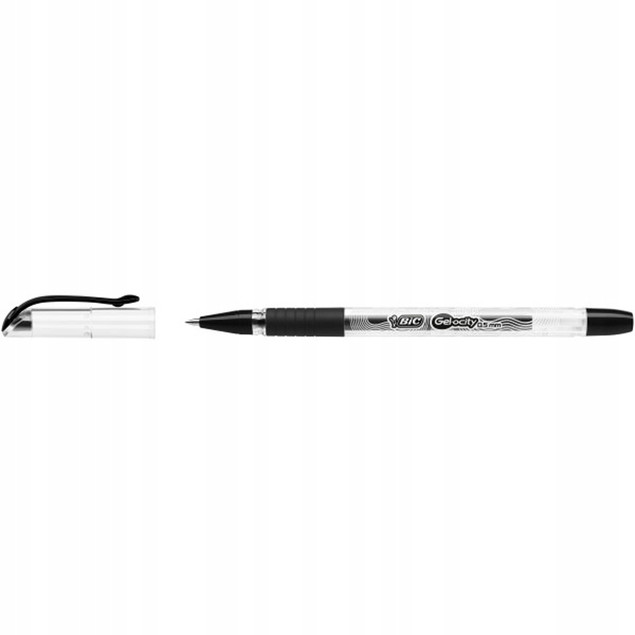 10x Długopis Żelowy 0.5 mm Czarny Gel-Ocity Stic Bic