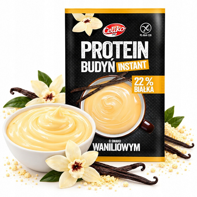 Budyń proteinowy o smaku waniliowym instant bezglutenowy 40g Celiko WANILIA