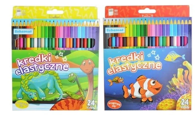 Kredki Elastyczne Schemat 24 szt. - Giętkie i Wytrzymałe