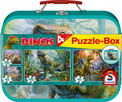 Puzzle Dinozaury 2x60 + 2x100 Schmidt Spiele w Metalowej Walizce